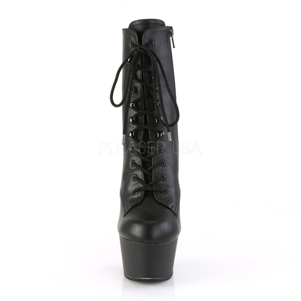 Pleaser Brand SS ASPIRE 1020 Platform Boot in Black Faux Leather