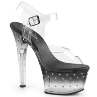 Pleaser Brand SS ASPIRE 608STD Platform Sandals in Black Vinyl from SexyShoes.com