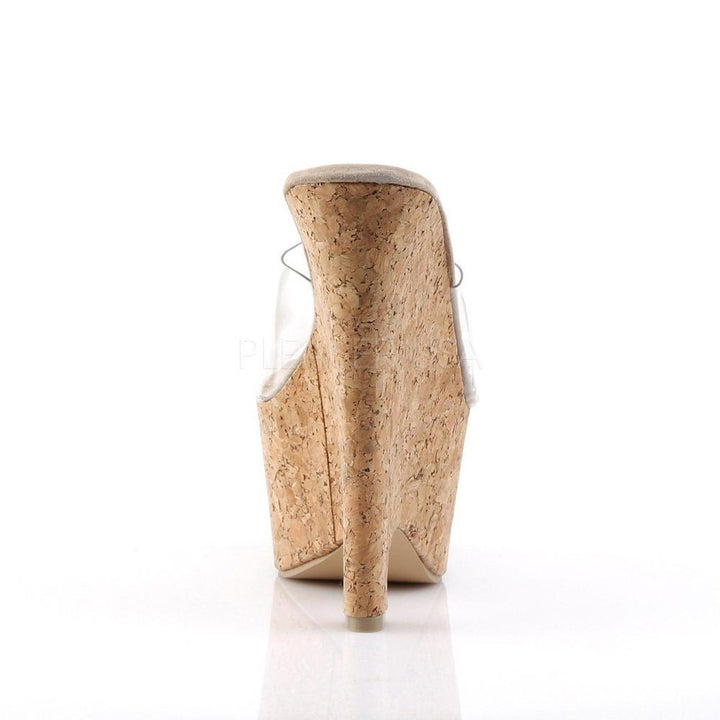 SS-BEAU-601 Platform Slide | Clear Vinyl-Footwear-Pleaser Brand-Clear-9-Vinyl-SEXYSHOES.COM