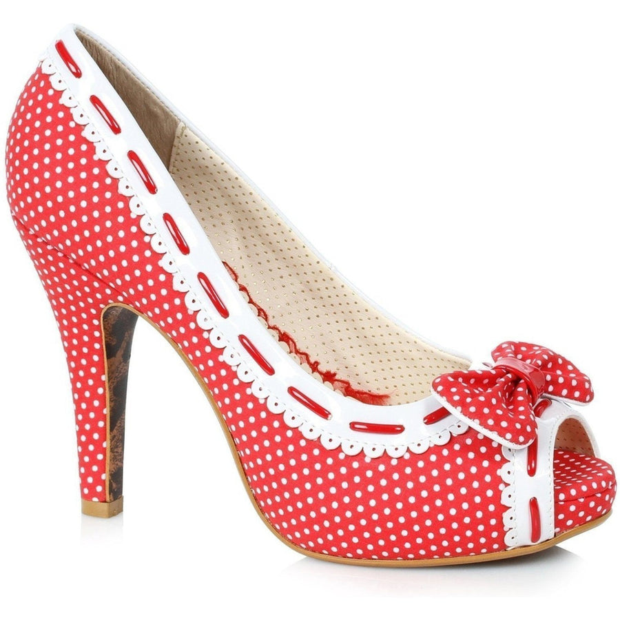Ellie Brand SS Bettie Page Amelie Vintage Pump in Red Faux Leather from SexyShoes.com