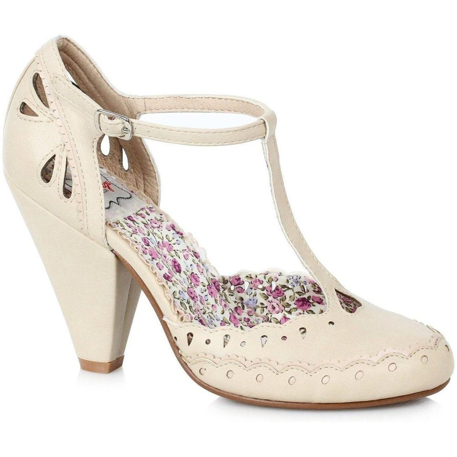 Ellie Brand SS Bettie Page Birdie Vintage Pump in Nude Faux Leather from SexyShoes.com