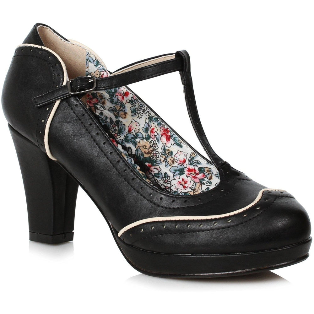 SS-Bettie Page Joan Vintage Pump | Black Faux Leather-Footwear-Ellie Brand-Black-9-Faux Leather-SEXYSHOES.COM
