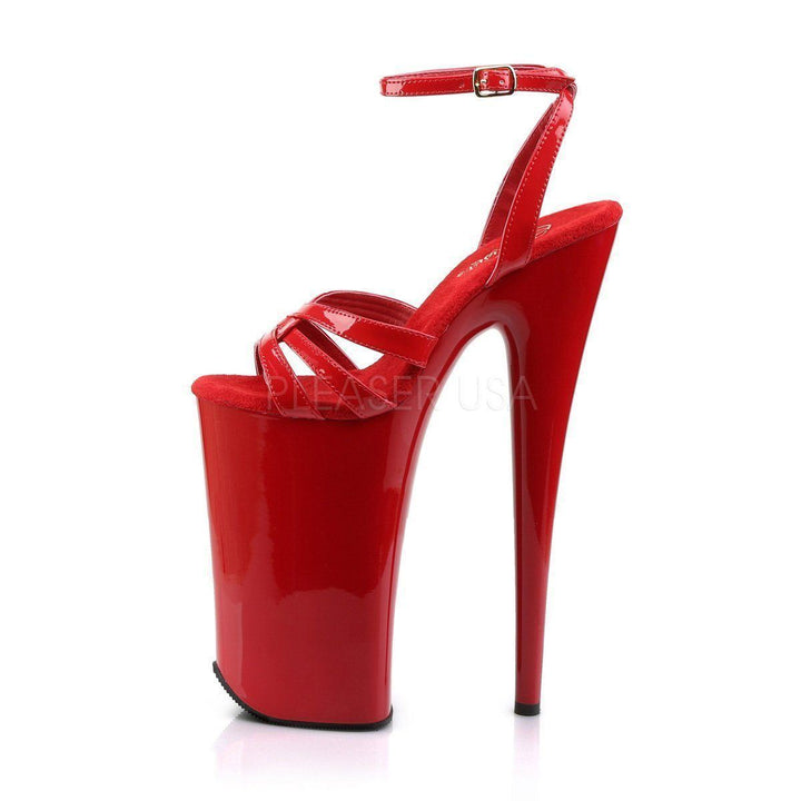 SS-BEYOND-012 Platform Sandal | Red Patent-Footwear-Pleaser Brand-Red-11-Patent-SEXYSHOES.COM