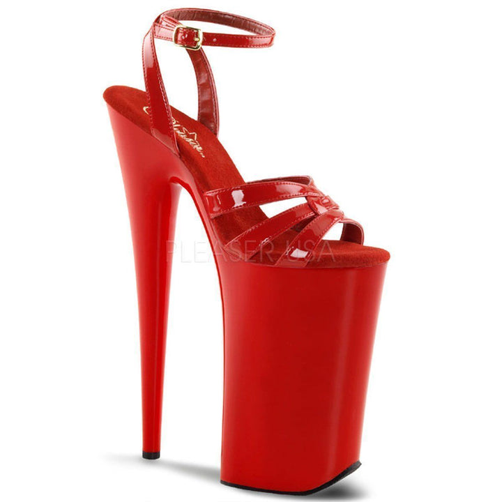 SS-BEYOND-012 Platform Sandal | Red Patent-Footwear-Pleaser Brand-Red-11-Patent-SEXYSHOES.COM
