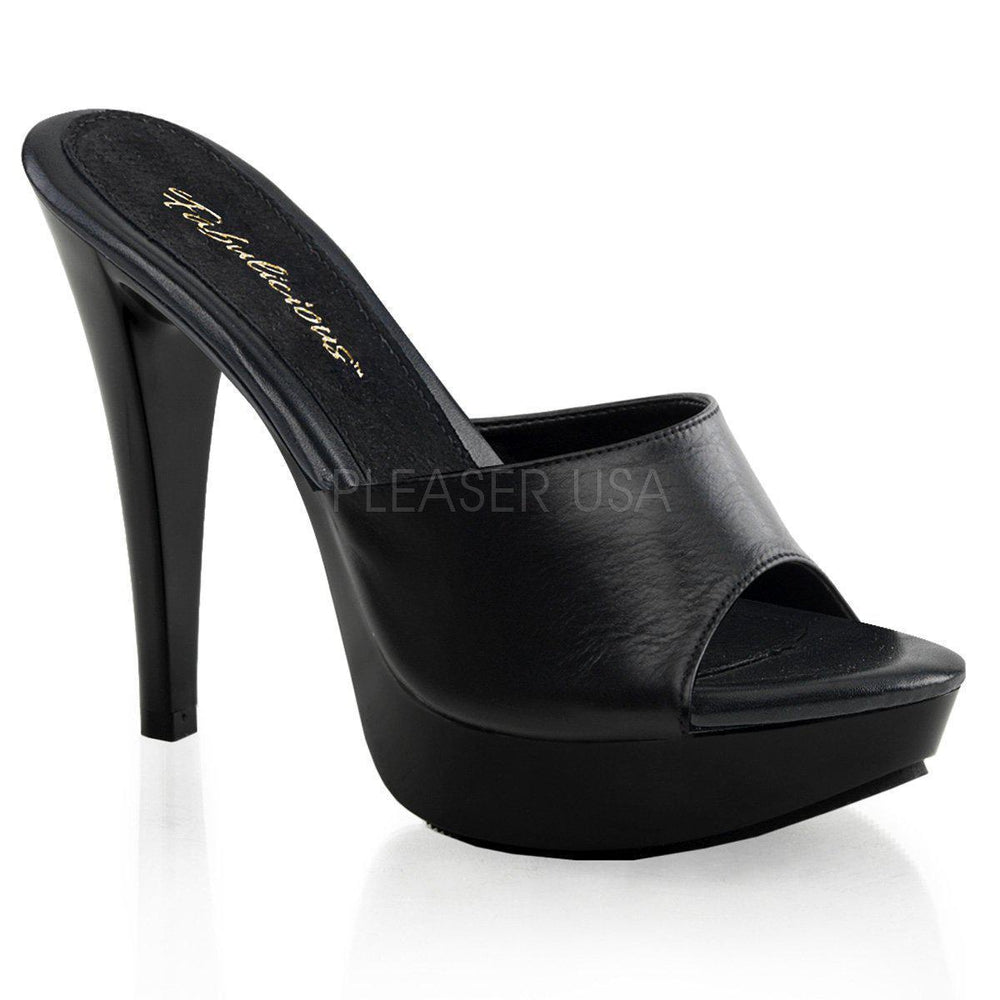 SS-COCKTAIL-501L | Black Genuine Leather-Final Sale-Black-Slides-SEXYSHOES.COM
