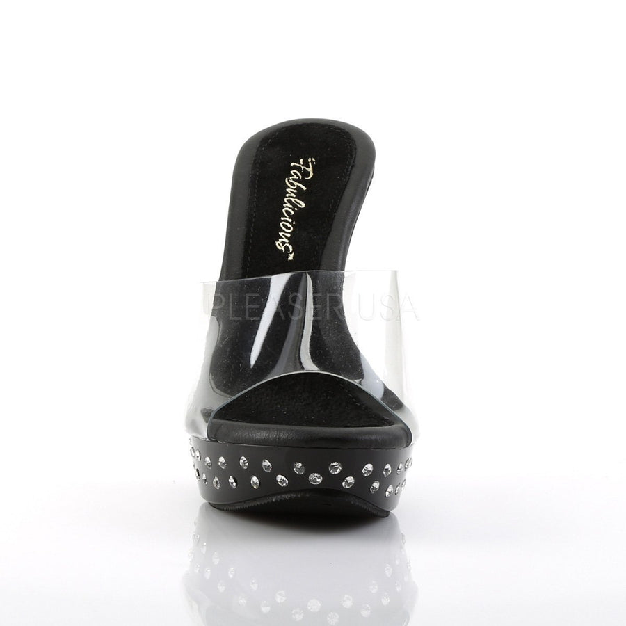 Pleaser Brand SS COCKTAIL 501SDT Platform Slide in Black Vinyl