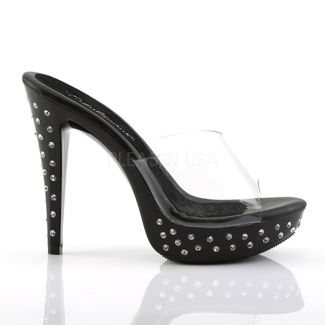 SS-COCKTAIL-501SDT Platform Slide | Black Vinyl-Footwear-Pleaser Brand-Black-9-Vinyl-SEXYSHOES.COM