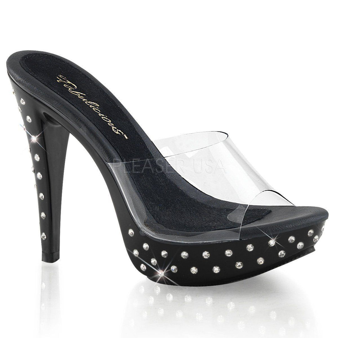 SS-COCKTAIL-501SDT Platform Slide | Black Vinyl-Footwear-Pleaser Brand-Black-9-Vinyl-SEXYSHOES.COM
