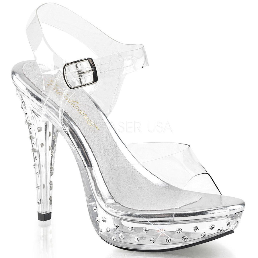 Pleaser Brand SS COCKTAIL 508SDT Platform in Clear Vinyl from SexyShoes.com