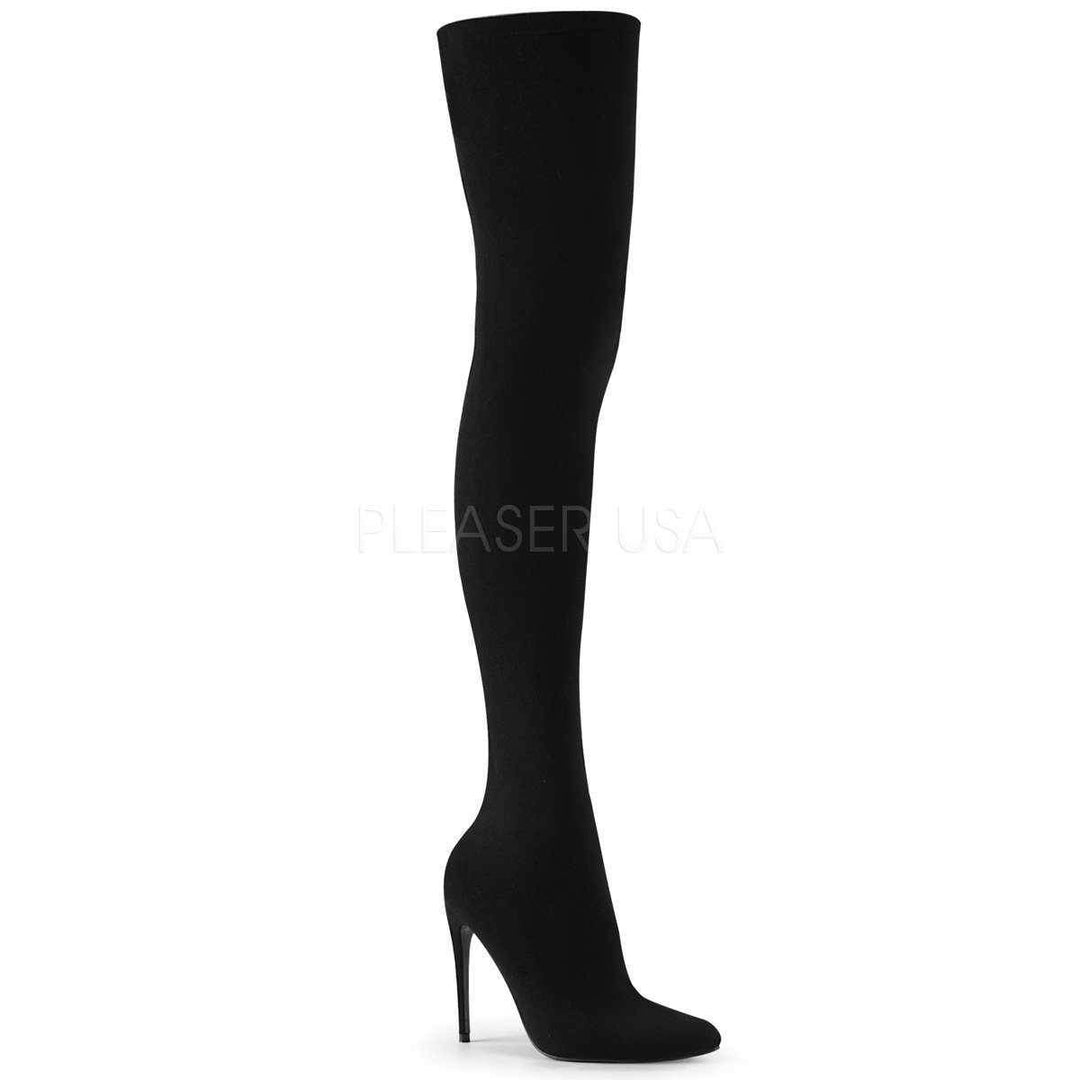 SS-COURTLY-3005 Thigh Boot | Black Nylon-Final Sale-SEXYSHOES.COM