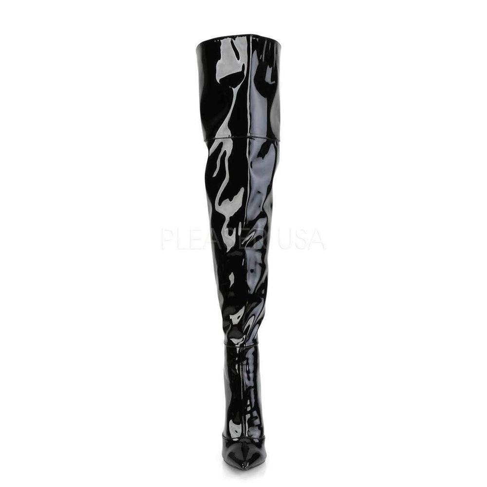 SS-COURTLY-3012 Thigh Boot | Black Patent-Footwear-Pleaser Brand-SEXYSHOES.COM