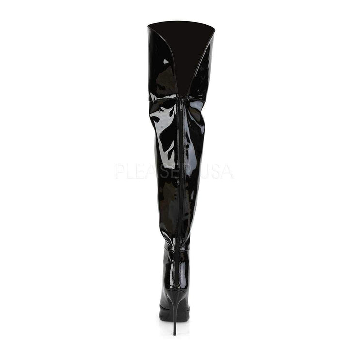 SS-COURTLY-3012 Thigh Boot | Black Patent-Footwear-Pleaser Brand-SEXYSHOES.COM