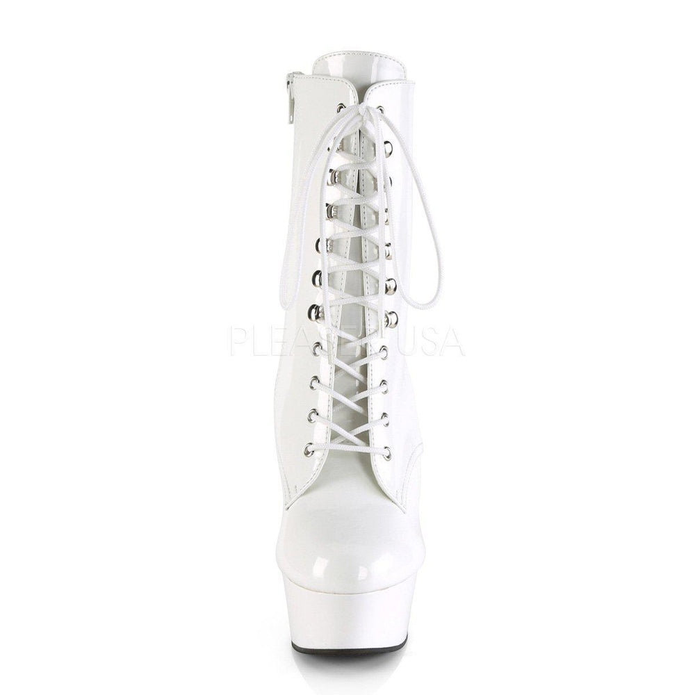 Pleaser Brand SS DELIGHT 1020 Platform Ankle Boot in White Patent