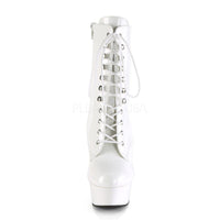 Pleaser Brand SS DELIGHT 1020 Platform Ankle Boot in White Patent