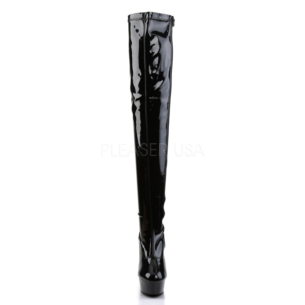 Pleaser Brand SS DELIGHT 3000 Platform Boot in Black Patent