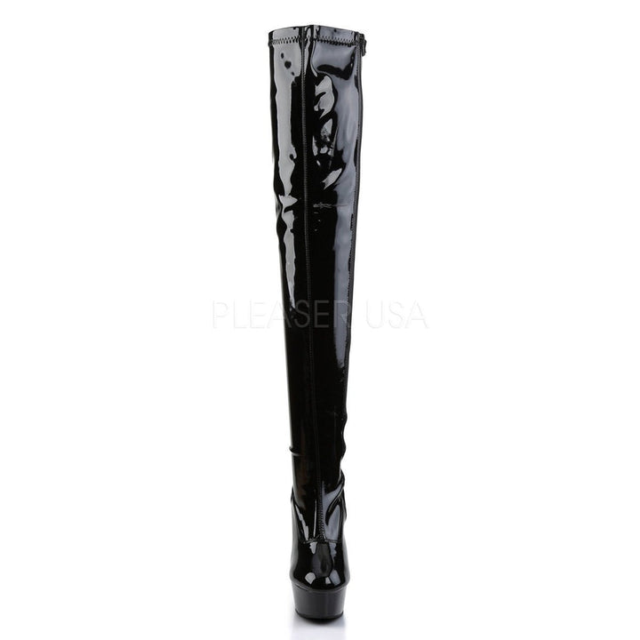 SS-DELIGHT-3000 Platform Boot | Black Patent-Footwear-Pleaser Brand-SEXYSHOES.COM