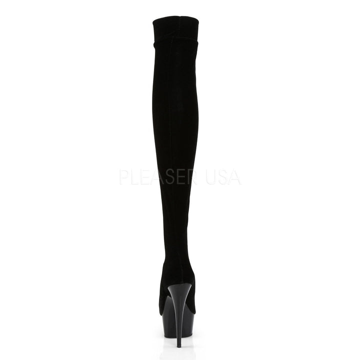 DELIGHT-3002 Platform Boot | Black Velvet-Pleaser-SEXYSHOES.COM