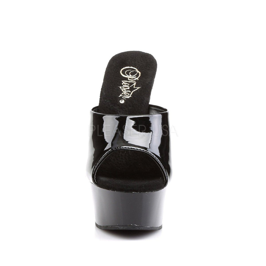 SS-DELIGHT-601 Platform Slide | Black Patent-Footwear-Pleaser Brand-Black-10-Patent-SEXYSHOES.COM