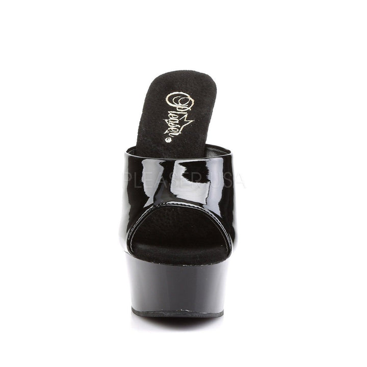 SS-DELIGHT-601 Platform Slide | Black Patent-Footwear-Pleaser Brand-Black-10-Patent-SEXYSHOES.COM
