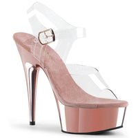 Pleaser Brand SS DELIGHT 608 Platform Sandal in Clear Vinyl from SexyShoes.com