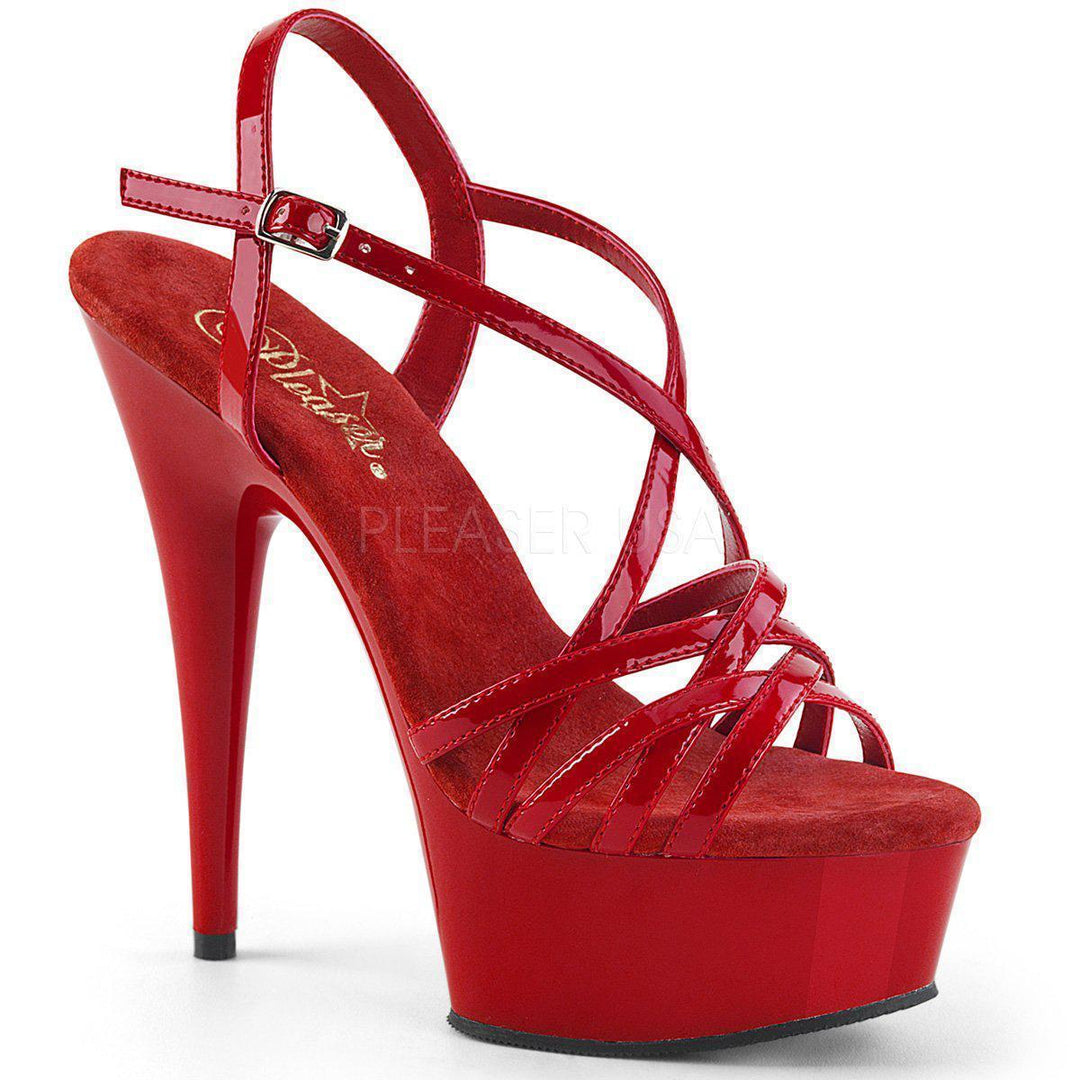 Pleaser Brand SS DELIGHT 613 Platform Sandal in Red Patent from SexyShoes.com