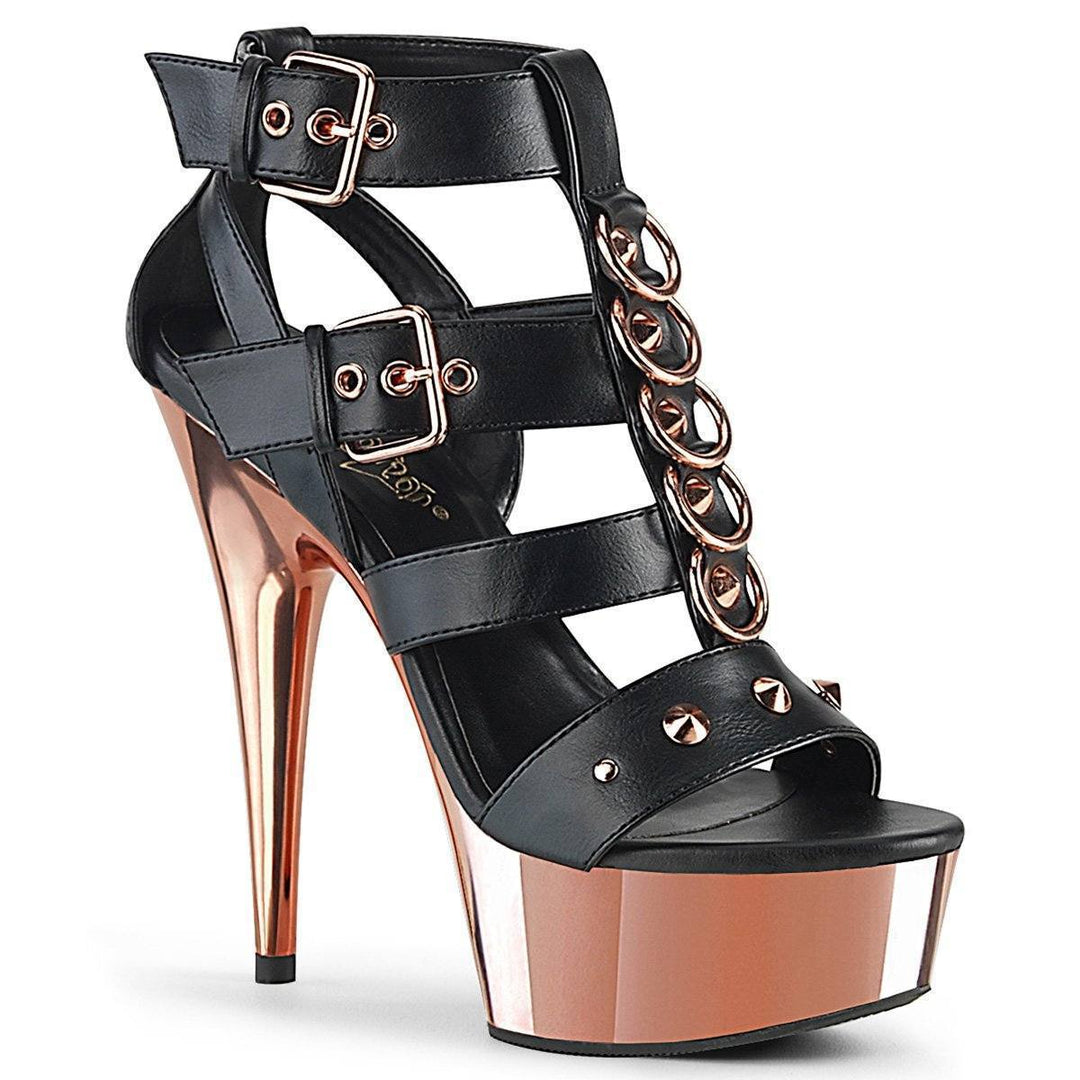 SS-DELIGHT-658 Exotic Sandal | Black Faux Leather-Footwear-Pleaser Brand-Black-14-Faux Leather-SEXYSHOES.COM