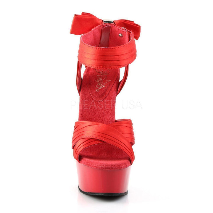 SS-DELIGHT-668 Platform Sandal  | Red Genuine Satin
