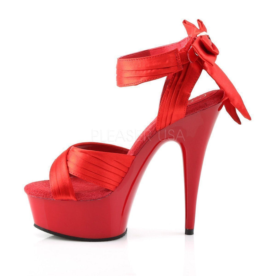 SS-DELIGHT-668 Platform Sandal | Red Genuine Satin-Footwear-Pleaser Brand-Red-7-Satin-SEXYSHOES.COM