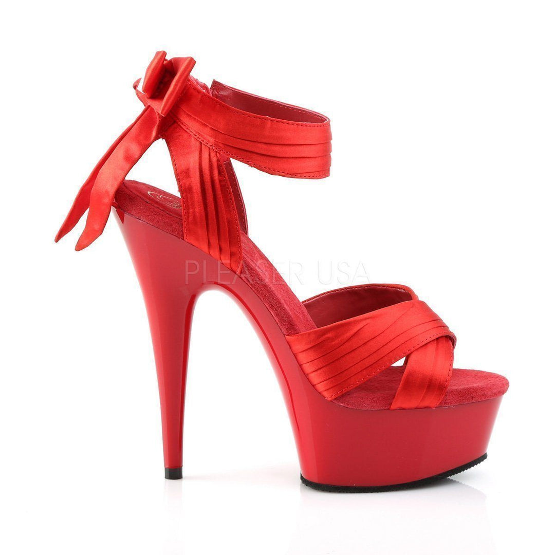 SS-DELIGHT-668 Platform Sandal | Red Genuine Satin-Footwear-Pleaser Brand-Red-7-Satin-SEXYSHOES.COM