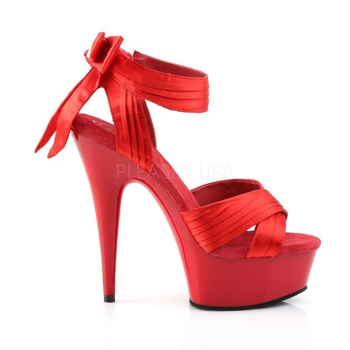 SS-DELIGHT-668 Platform Sandal | Red Genuine Satin-Footwear-Pleaser Brand-Red-7-Satin-SEXYSHOES.COM