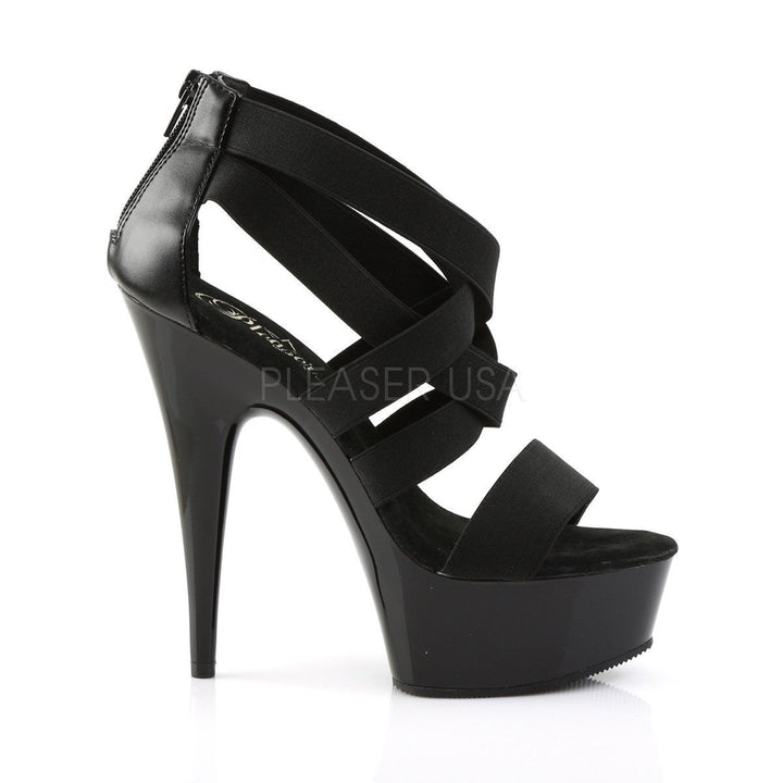 SS-DELIGHT-669 Platform Sandal | Black elastic-Footwear-Pleaser Brand-Black-14-Faux Leather-SEXYSHOES.COM