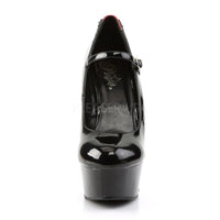 Pleaser Brand SS DELIGHT 687FH Platform Pump in Black Patent