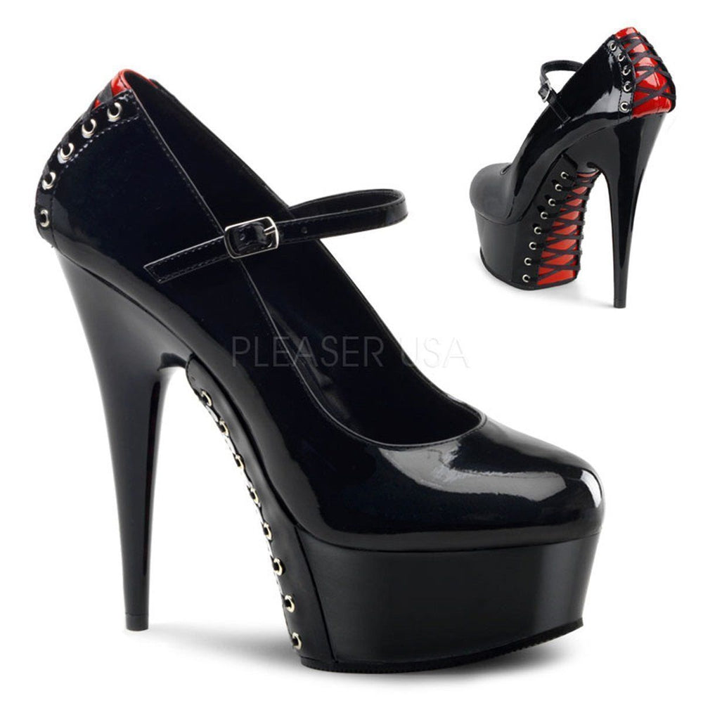 SS-DELIGHT-687FH Platform Pump | Black Patent-Final Sale-SEXYSHOES.COM