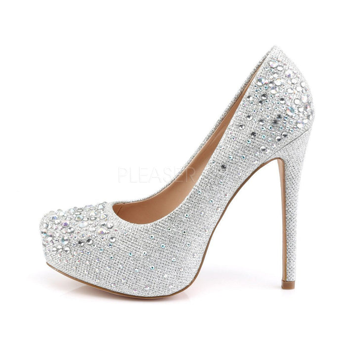 SS-DESTINY-06R Pump | Silver Fabric-Footwear-Pleaser Brand-Silver-9-Fabric-SEXYSHOES.COM