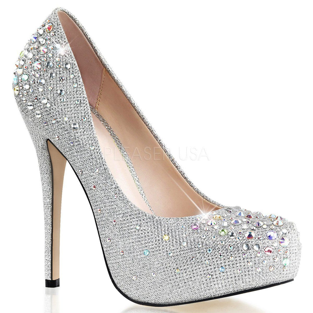 SS-DESTINY-06R Pump | Silver Fabric-Footwear-Pleaser Brand-Silver-9-Fabric-SEXYSHOES.COM
