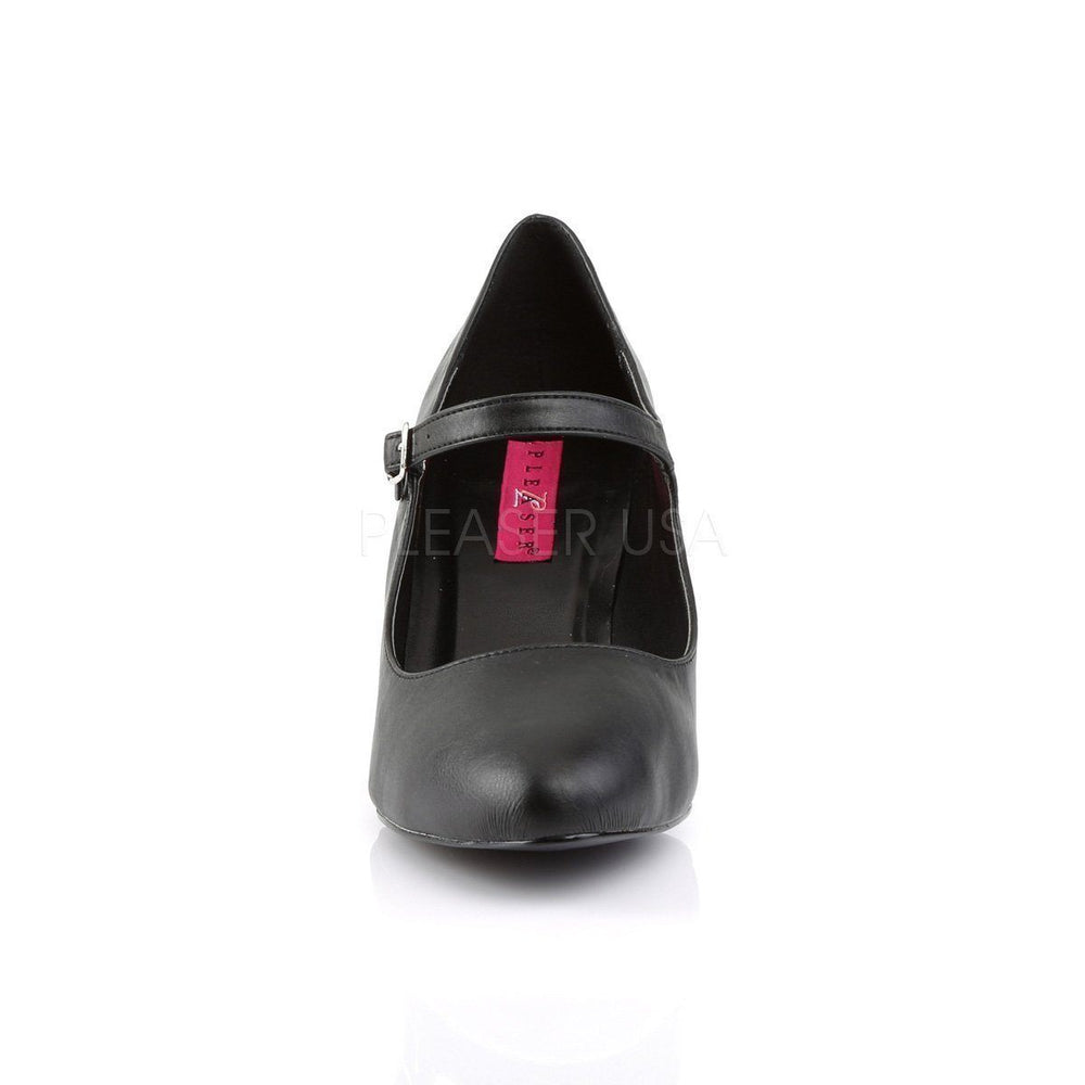 SS-DIVINE-440 Pump | Black Faux Leather-Pleaser Pink Label-SEXYSHOES.COM
