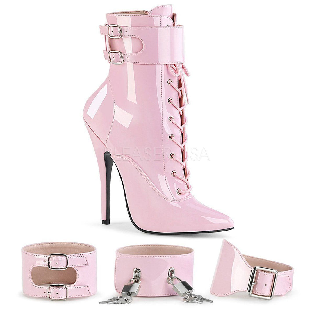 Pleaser Brand SS DOMINA 1023 Ankle Boot in Pink Patent from SexyShoes.com