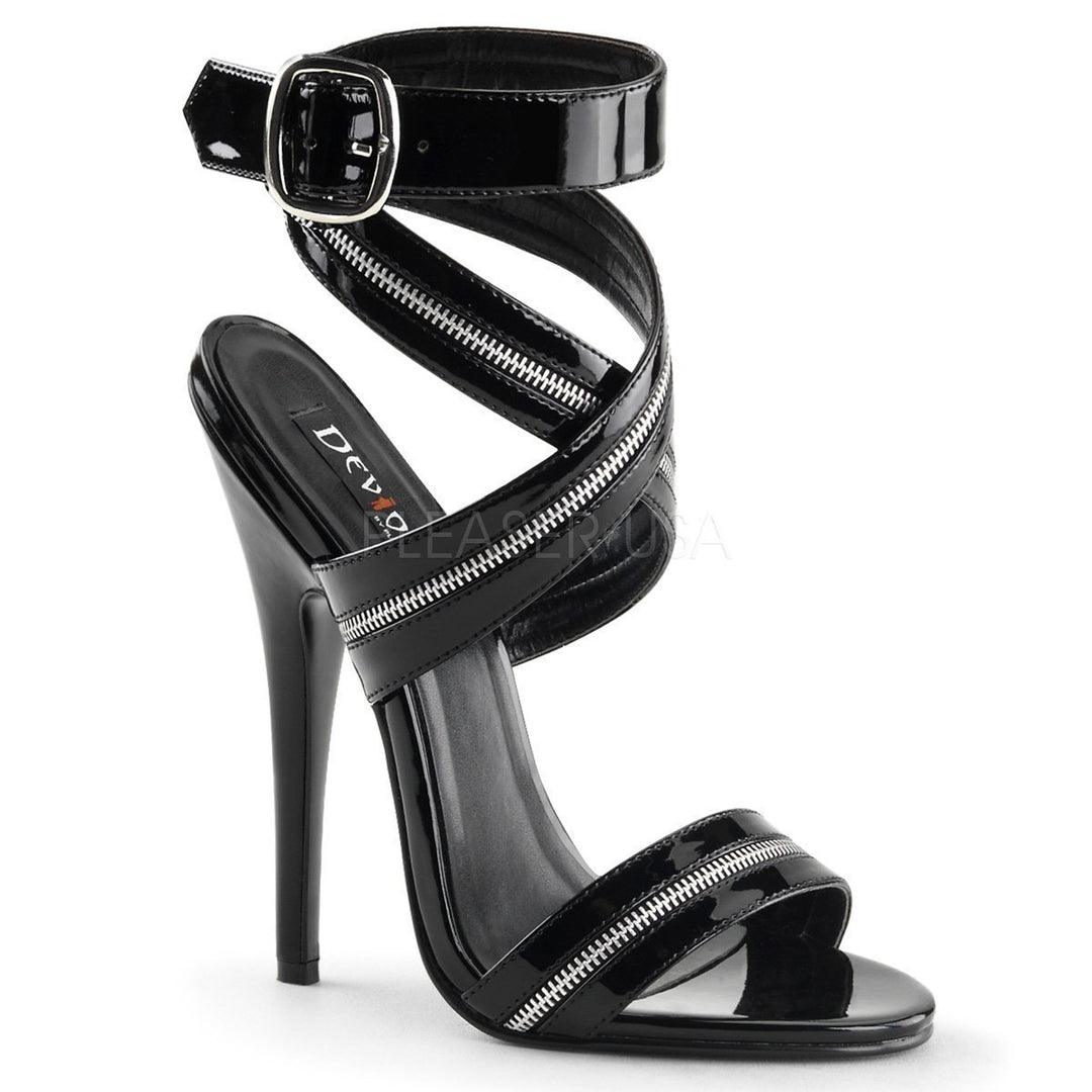 SS-DOMINA-119 Sandal | Black Patent-Grab Bag Deals-Pleaser Brand-Black-6-Patent-SEXYSHOES.COM