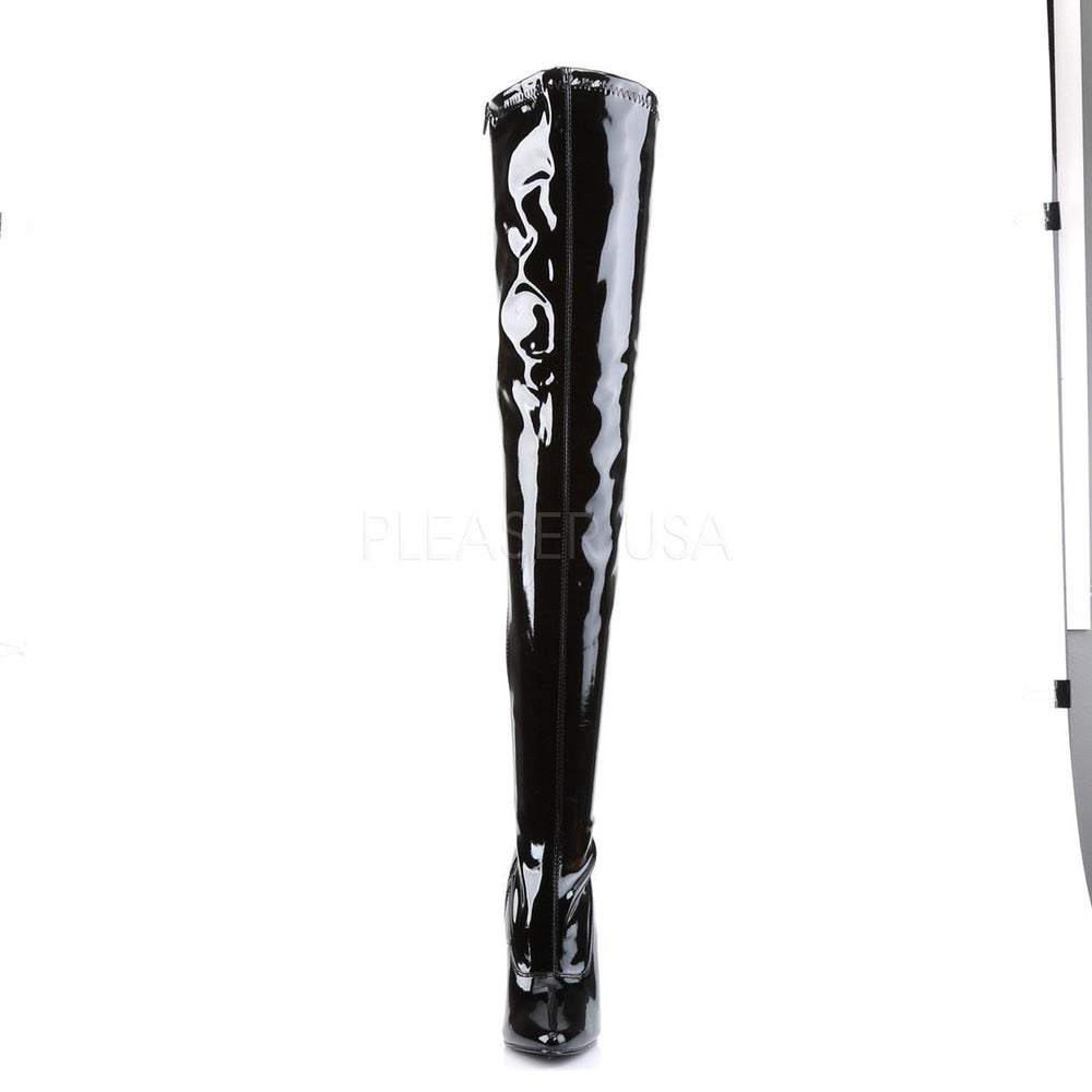 Pleaser Brand SS DOMINA 3000 Thigh Boot in Black Patent