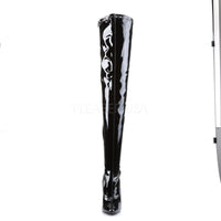 Pleaser Brand SS DOMINA 3000 Thigh Boot in Black Patent