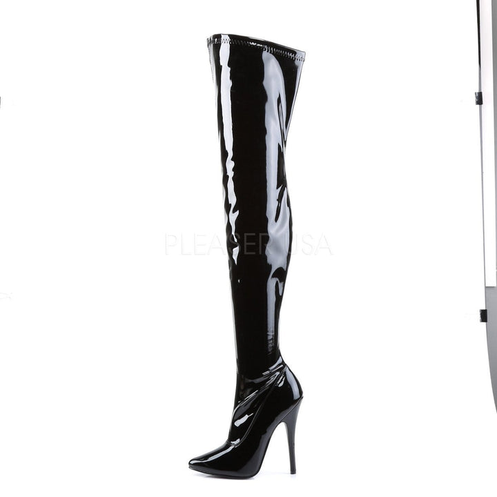 SS-DOMINA-3000 Thigh Boot | Black Patent-Footwear-Pleaser Brand-Black-13-Patent-SEXYSHOES.COM
