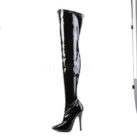 Pleaser Brand SS DOMINA 3000 Thigh Boot in Black Patent