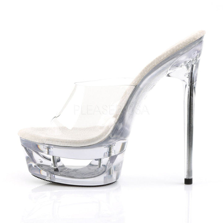 SS-ECLIPSE-601 Platform Slide | Clear Vinyl-Footwear-Pleaser Brand-Clear-8-Vinyl-SEXYSHOES.COM