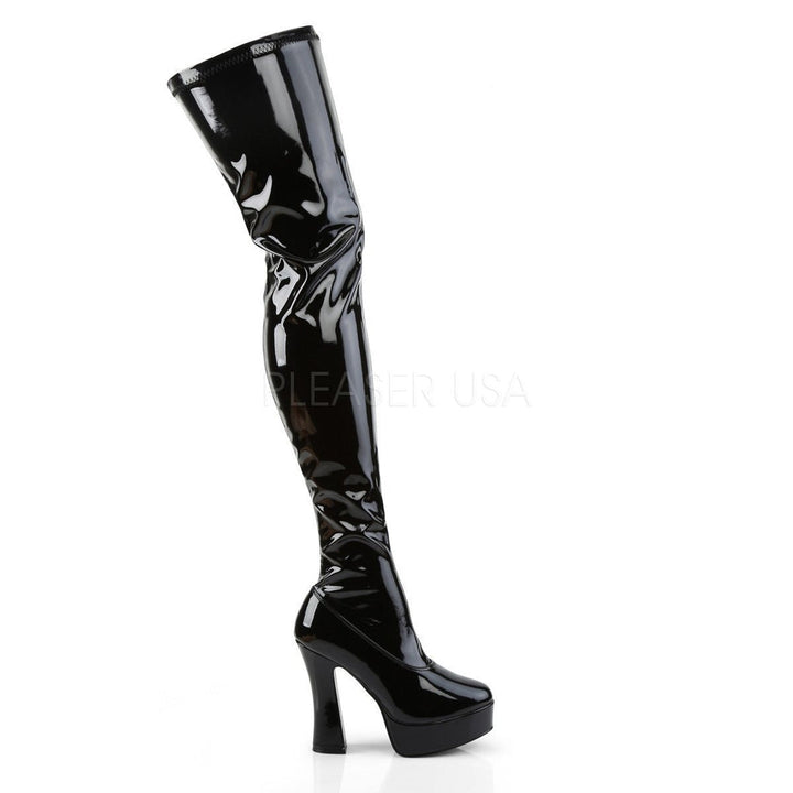 SS-ELECTRA-3000Z Platform Boot | Black Patent-Footwear-Pleaser Brand-Black-13-Patent-SEXYSHOES.COM