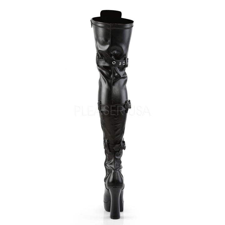 SS-ELECTRA-3028 Platform Boot | Black Faux Leather-Footwear-Pleaser Brand-Black-6-Faux Leather-SEXYSHOES.COM