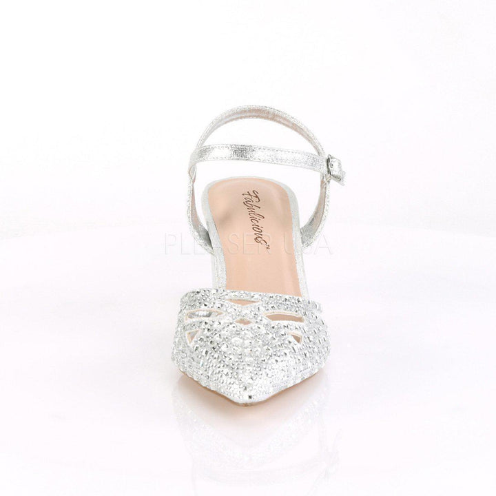 SS-FAYE-06 Pump | Silver Fabric-Footwear-Pleaser Brand-Silver-9-Fabric-SEXYSHOES.COM