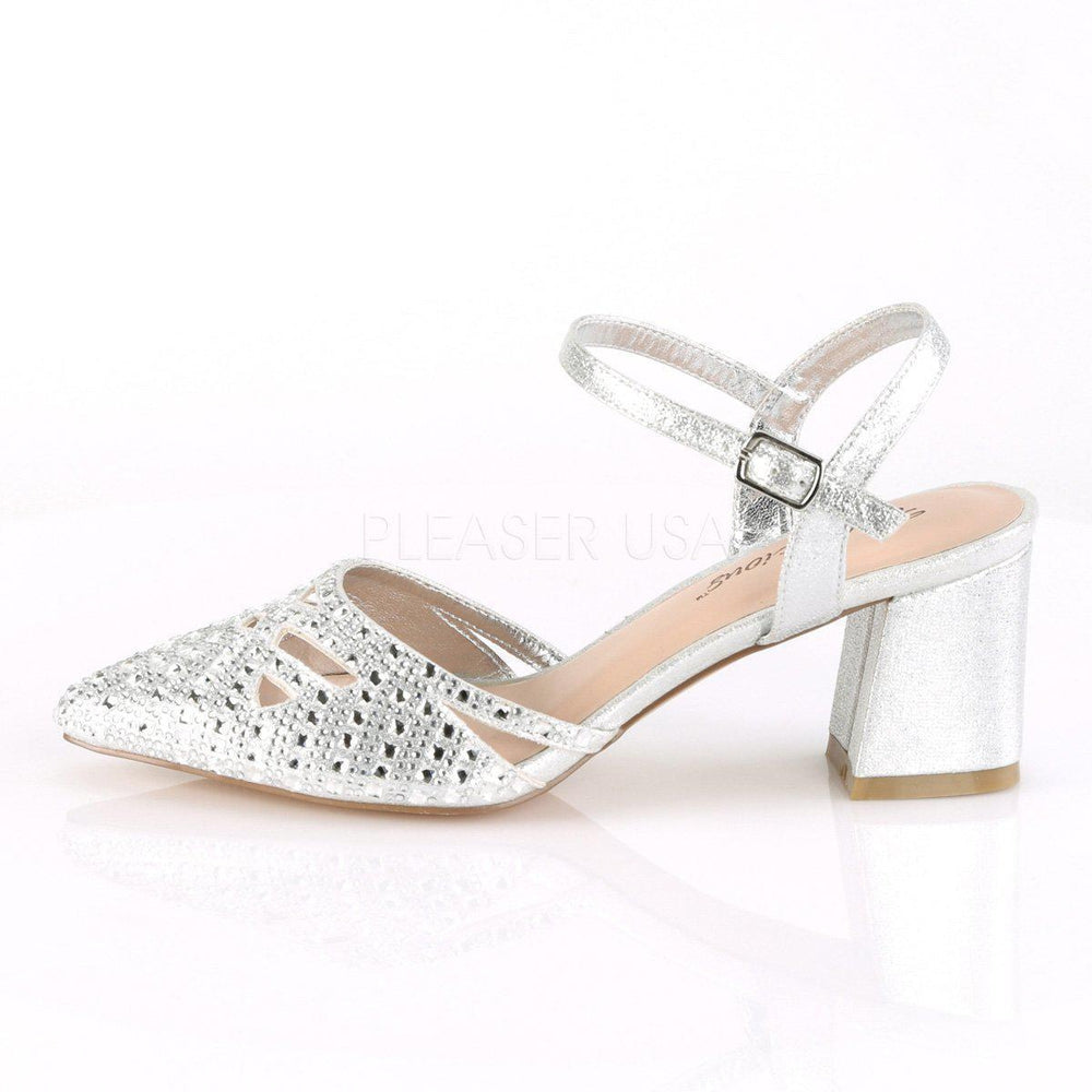 SS-FAYE-06 Pump | Silver Fabric-Footwear-Pleaser Brand-Silver-9-Fabric-SEXYSHOES.COM