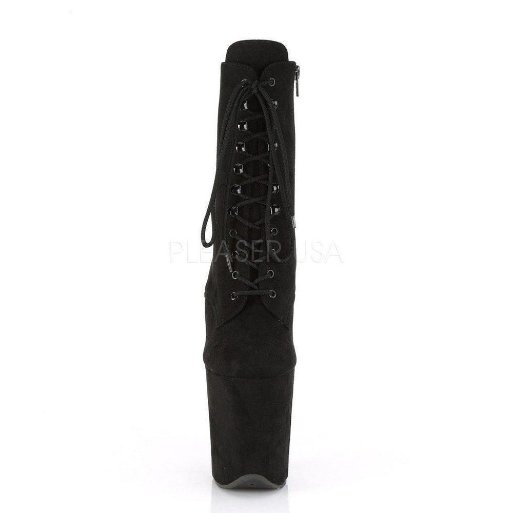 Pleaser Brand SS FLAMINGO 1020FS Platform Ankle Boot in Black Faux Leather