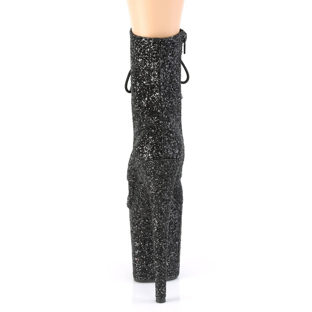 SS-FLAMINGO-1020GWR Exotic Boot | Black Glitter-Footwear-Pleaser Brand-Black-11-Glitter-SEXYSHOES.COM