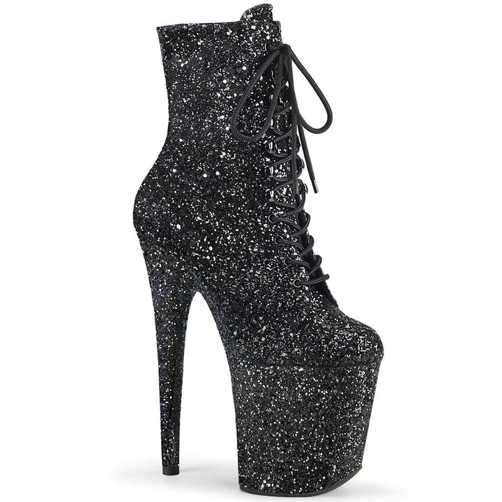 SS-FLAMINGO-1020GWR Exotic Boot | Black Glitter-Footwear-Pleaser Brand-Black-11-Glitter-SEXYSHOES.COM